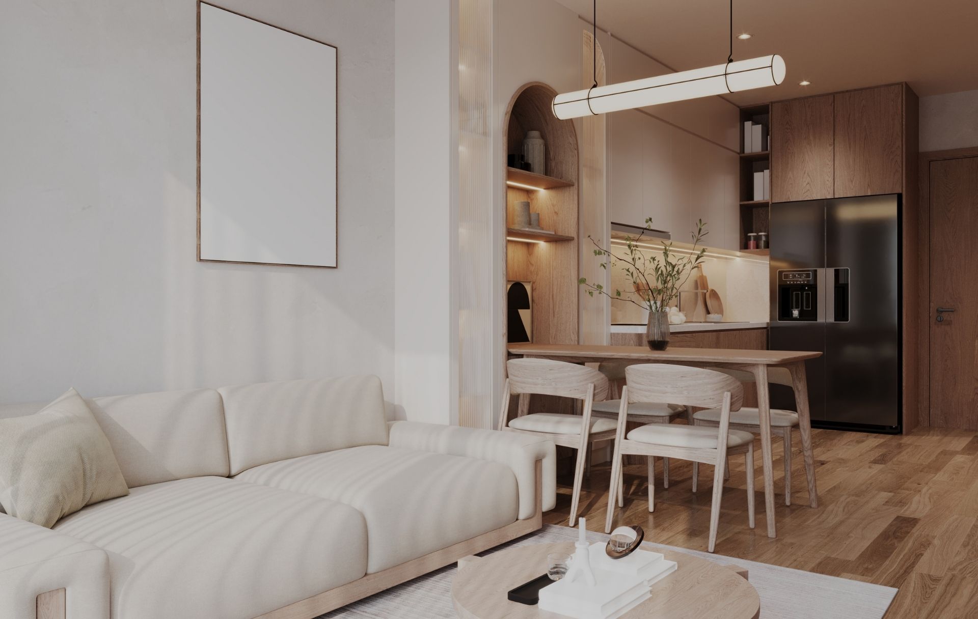 Projeto de móveis planejados sob medida em ambiente residencial